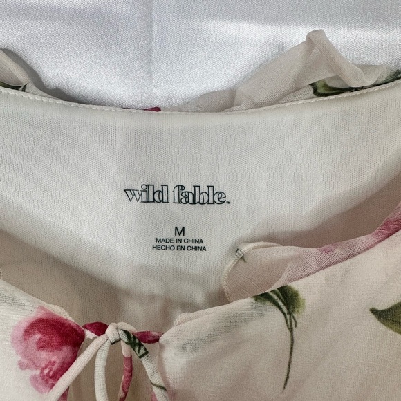 NWOT Wild Fable Floral Tiered Lined Mini Dress Adjustable Straps Size Medium - Picture 9 of 9